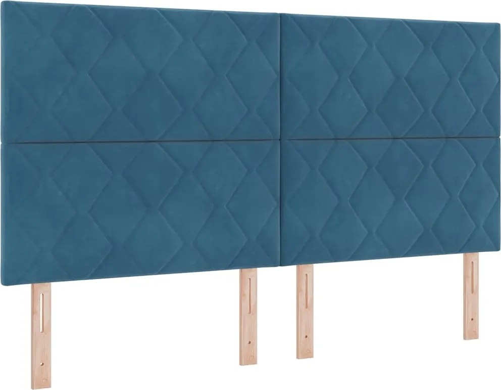 vidaXL Fejtámla Sötét kék 180 cm Bársony