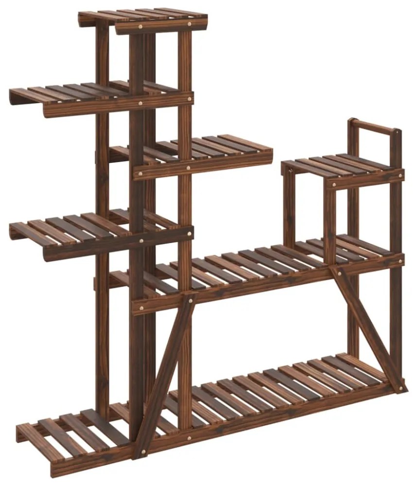 tömör fenyőfa virágtartó állvány 110x25x111 cm