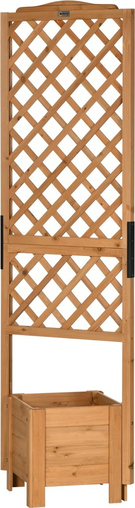 Outsunny Emelt Virágtartó Szőlőfuttatóval - 54.5L x 52W x 180H cm - Előkezelt Fenyőfa | Aosom