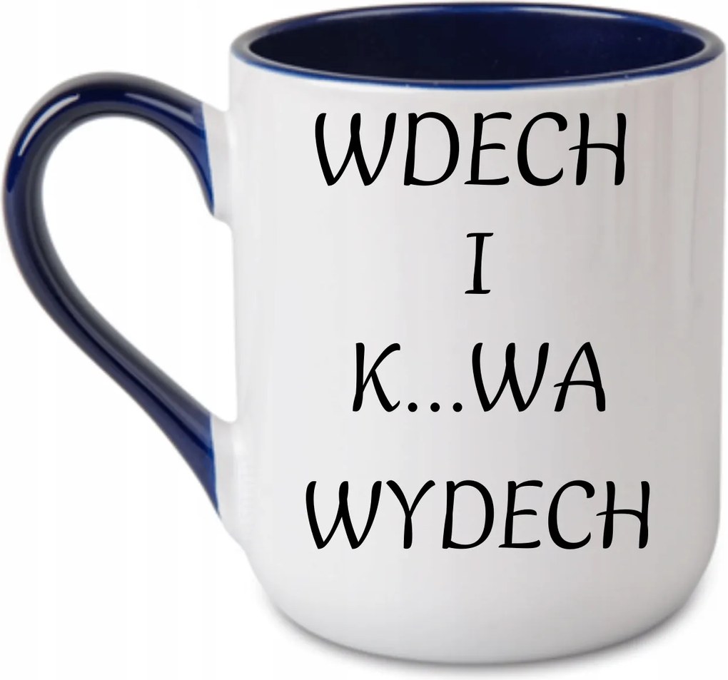 Bögre „Belégzés és kilégzés” kétoldalas sötétkék 330 coffee