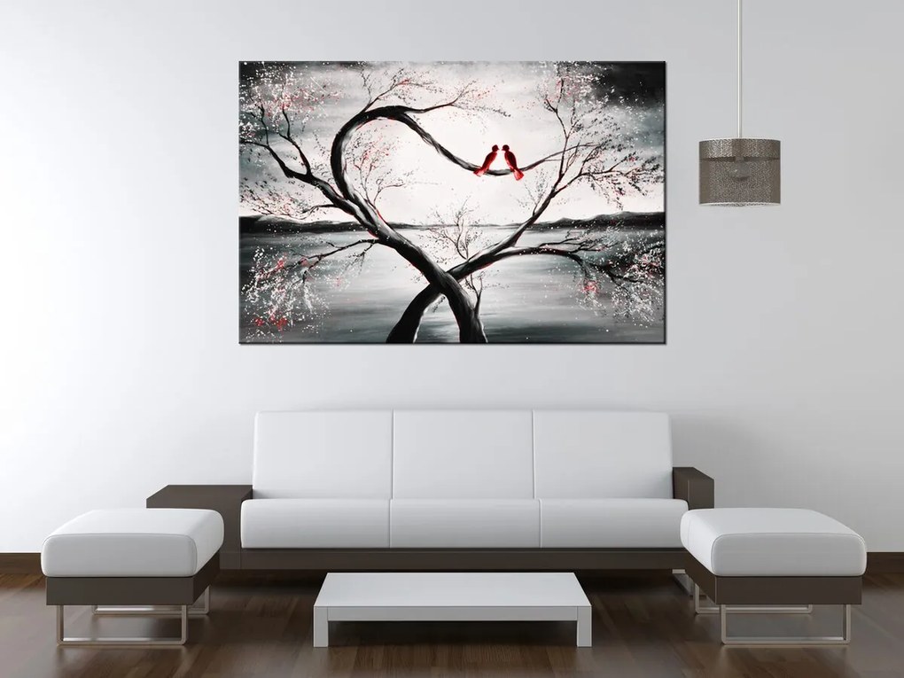 Gario Kézzel festett kép Madárszeretet Méret: 100 x 70 cm
