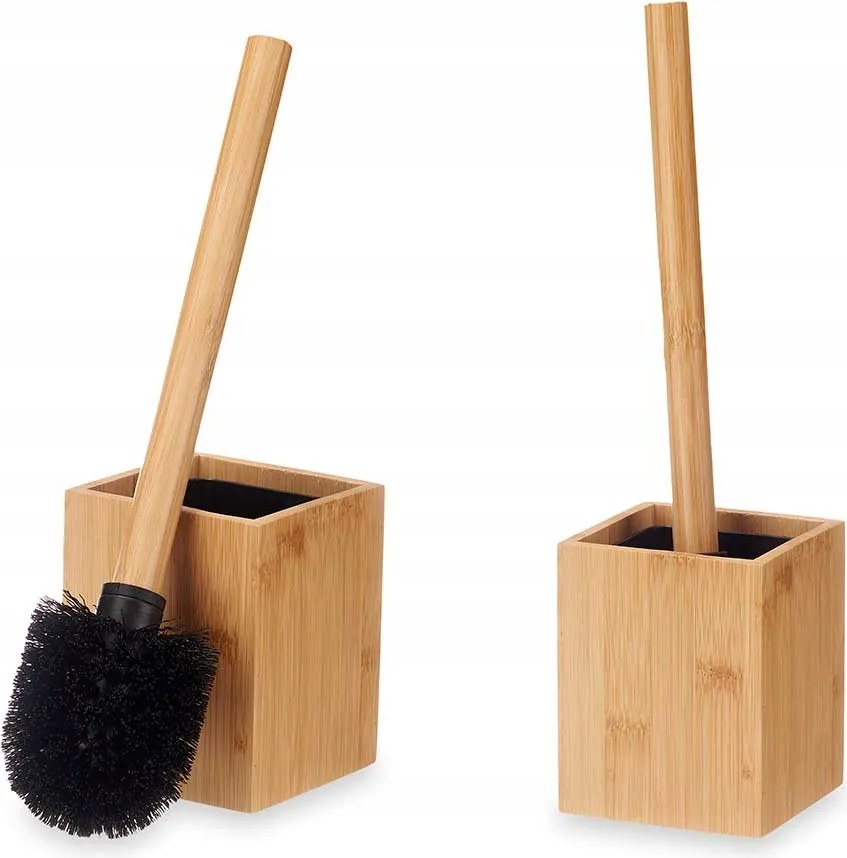 Wc kefe bambusz tartállyal 10x10x36 cm Berilo kagylómosáshoz