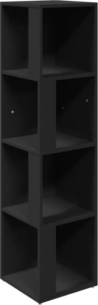 vidaXL fekete szerelt fa sarokszekrény 33 x 33 x 132 cm