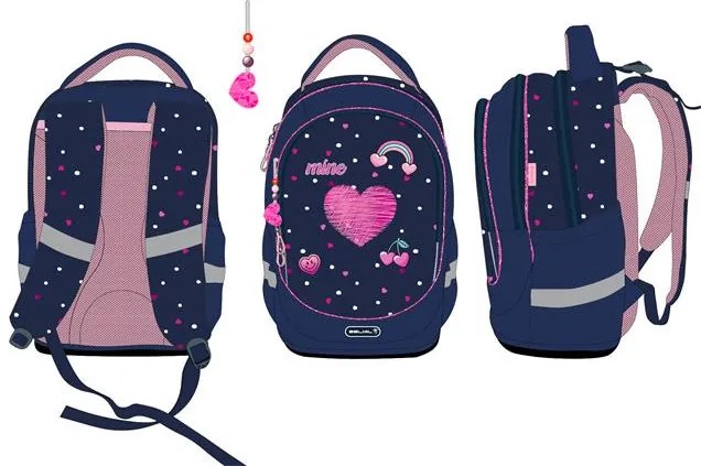 Iskolatáska, cipzáras, BELMIL Leisure Special T-Simple Heart, szivecske (BL33887T1L)