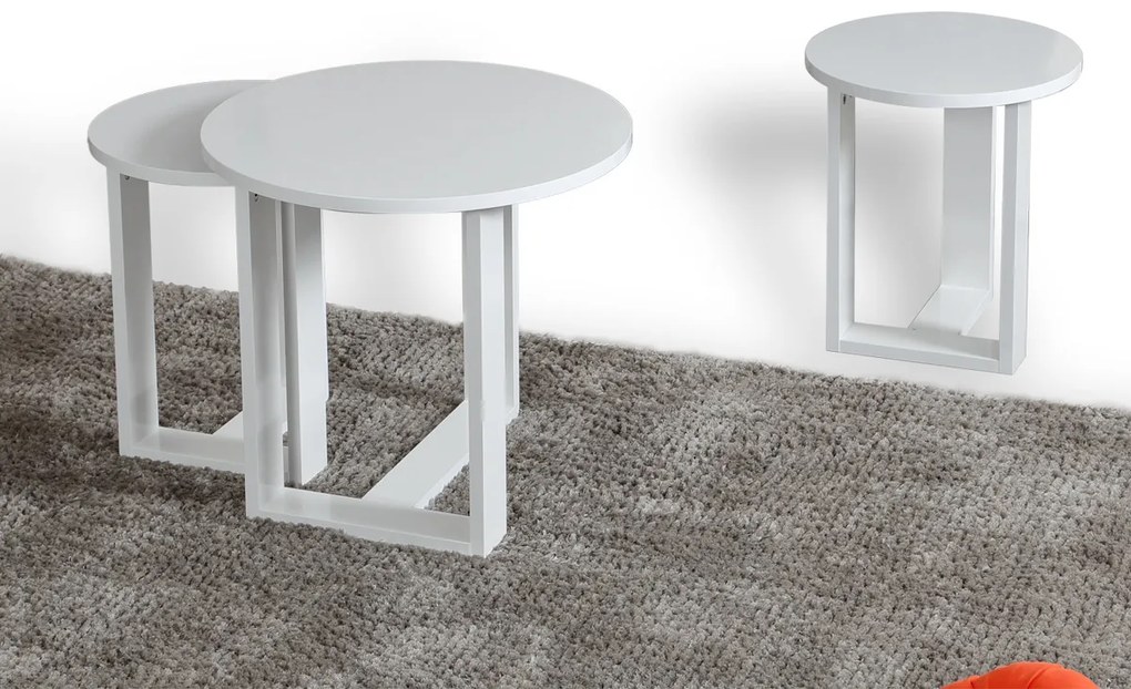 Összecsukható asztal Mira White, 3 db