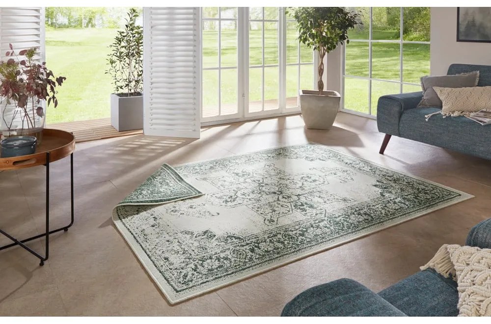 Borbon zöld-krémszínű kültéri szőnyeg, 160 x 230 cm - NORTHRUGS