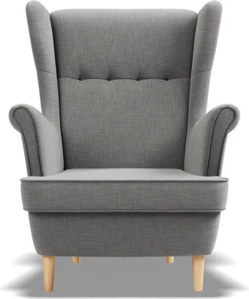 Uszak fotel, fonott, szürke