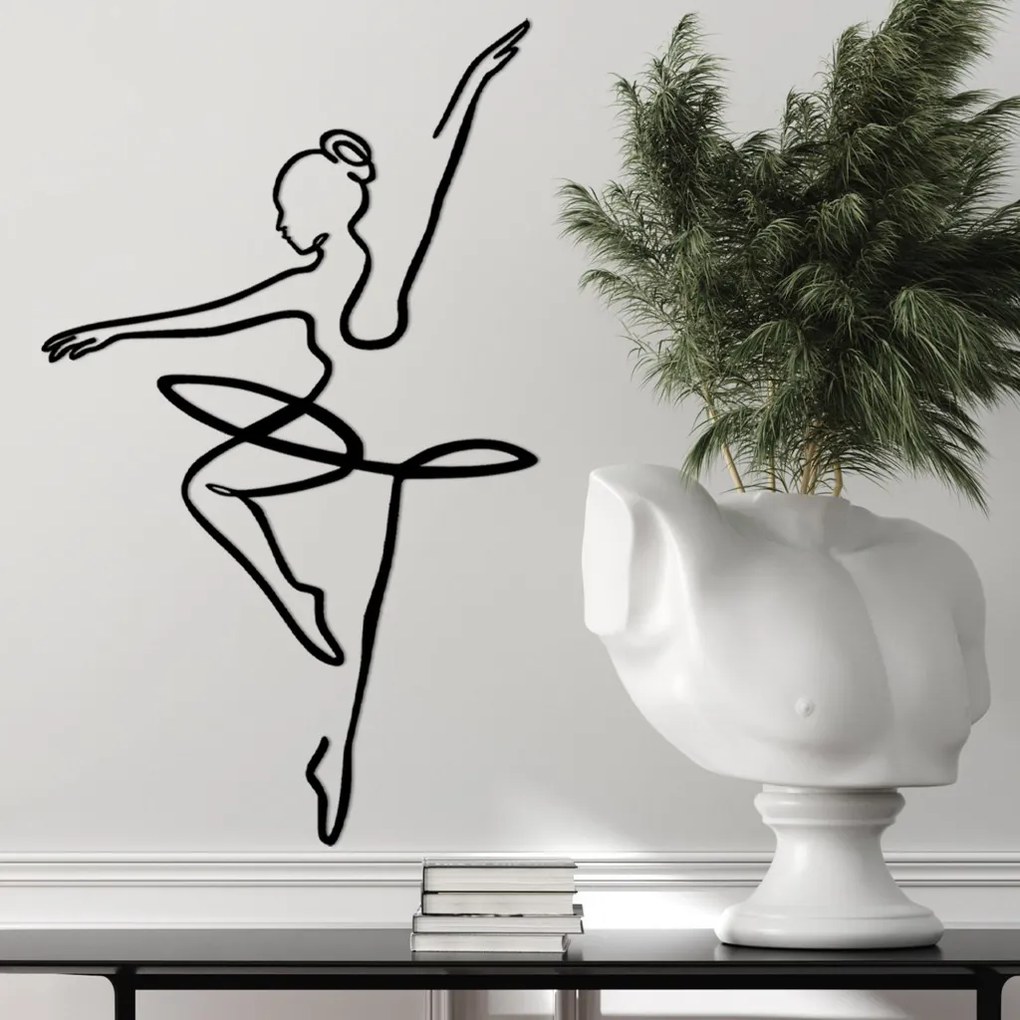 Ballerina fém fali dekoráció, 70×0,15 cm