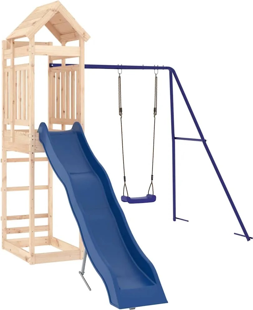 vidaXL tömör fenyőfa kültéri játszószett