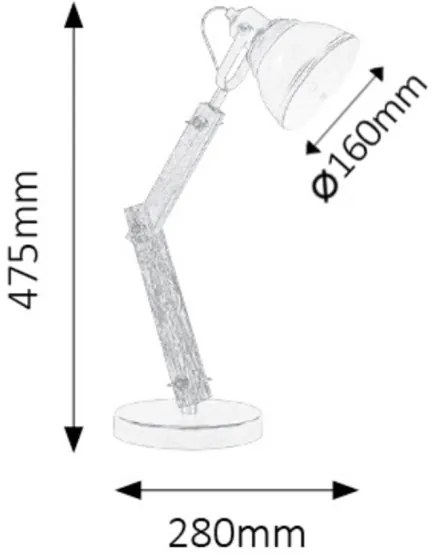 Rabalux 4199 - Asztali lámpa AKSEL  1xE14/15W/230V fekete