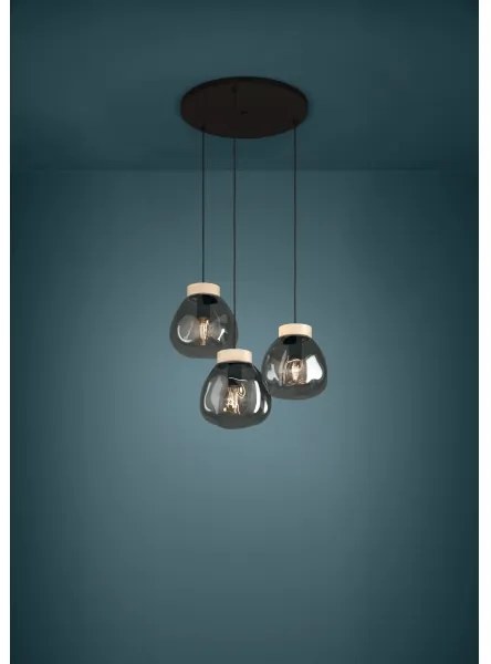 Eglo 390319 - Csillár zsinóron MAGACELA 3xE27/40W/230V füstös