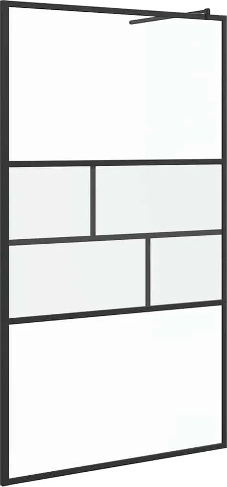 vidaXL Walk-in zuhanyfal Fekete 80 x 195 x 0.5 cm Üveg és Alumínium