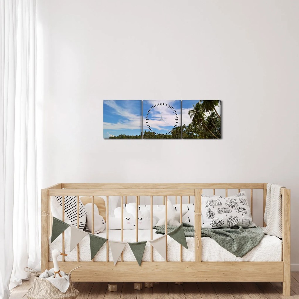 Kép a strandról (órával) (90x30 cm)