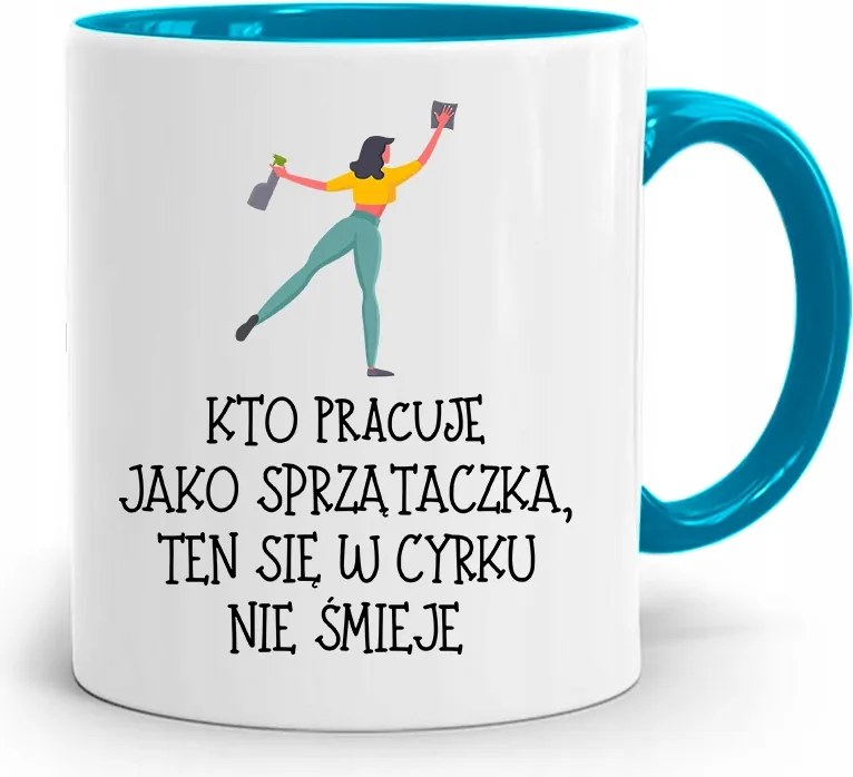 Takarítónőnek Kék Bögre Születésnapi Ajándék fényképes nyomtatással