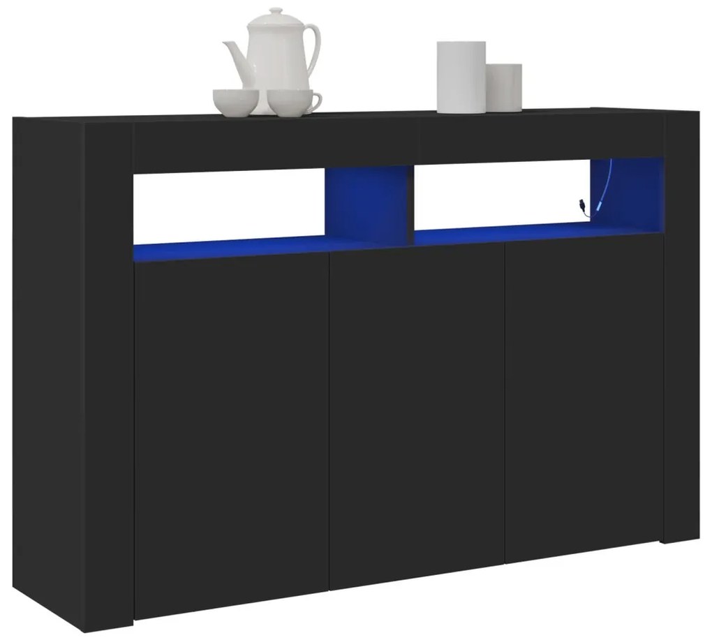 Oldalszekrény Fekete Műanyagfa 116 x 30 x 75 cm Oldalszekrény