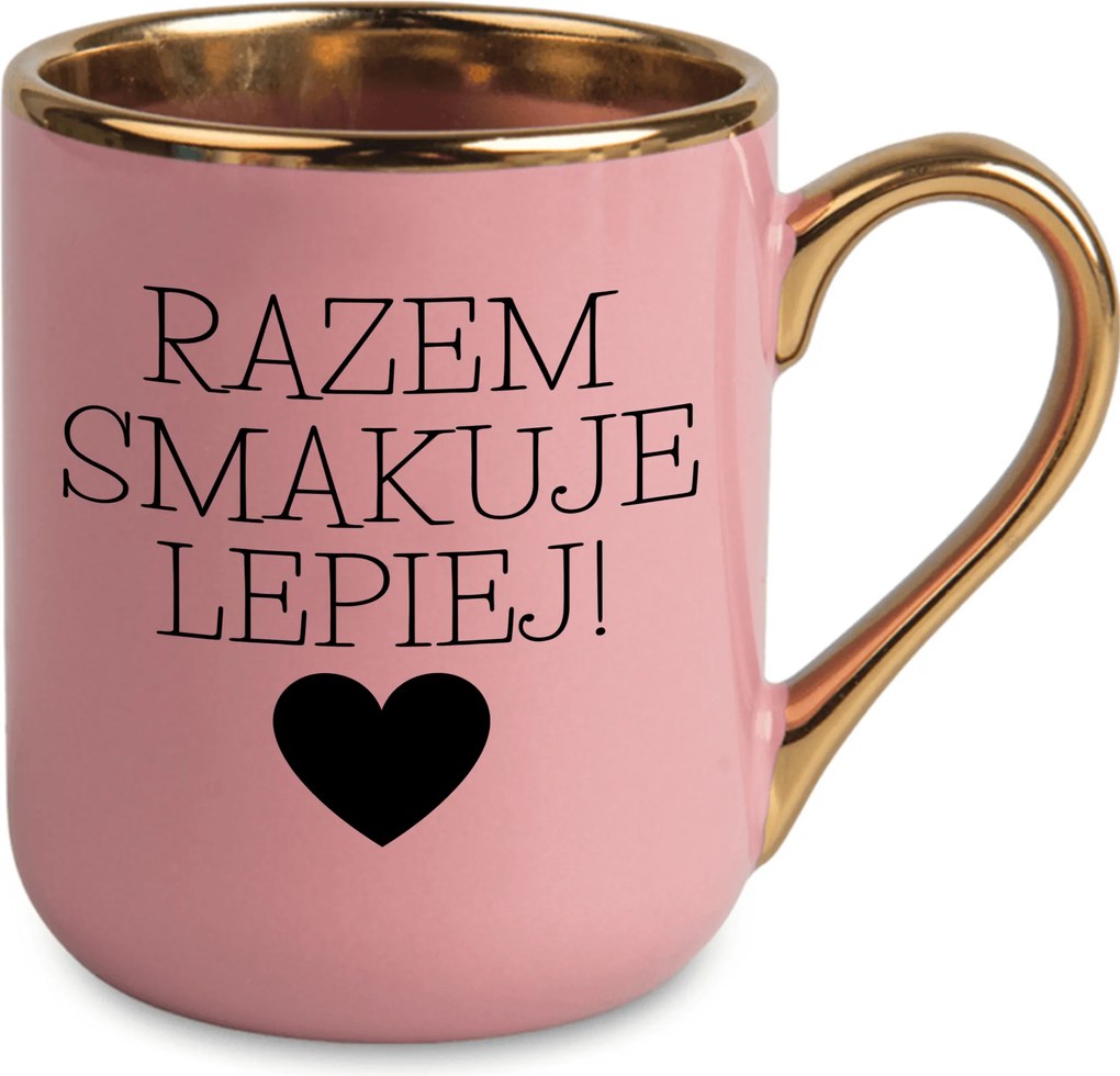 Bögre Elegáns Rózsaszín Ajándék Pároknak Évforduló Együtt Jobb Ízű!