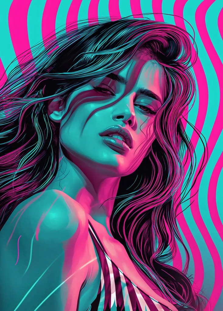 Poszter 39,5x55cm Neon tekintet