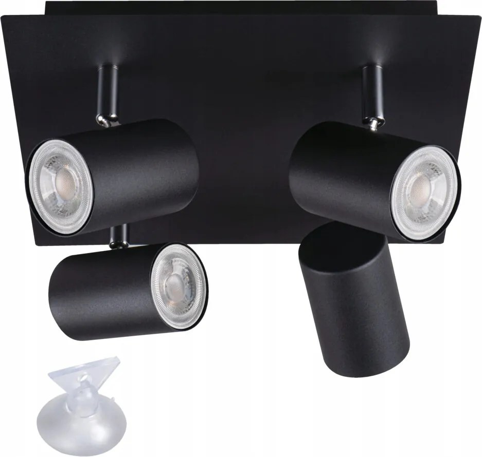 Kanlux Led mennyezeti lámpa Evalo fali lámpa 4x GU10 fekete matt