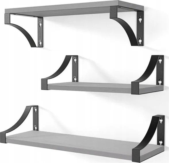 3 x Fa Fali Polc Loft Akasztós