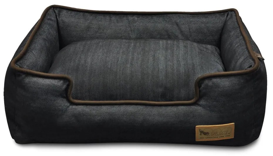 Sötétkék fekhely kutyáknak 60x50 cm Lounge Bed Denim Medieval Blue / Dark Chocolate S – P.L.A.Y.