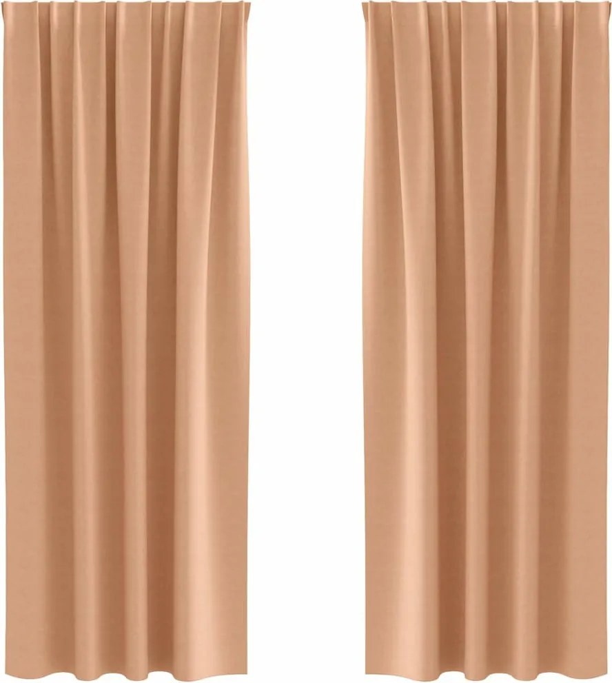 vidaXL Fekete Függöny Gyűrűkkel 2 pcs Világos Barna 245 x 140 cm