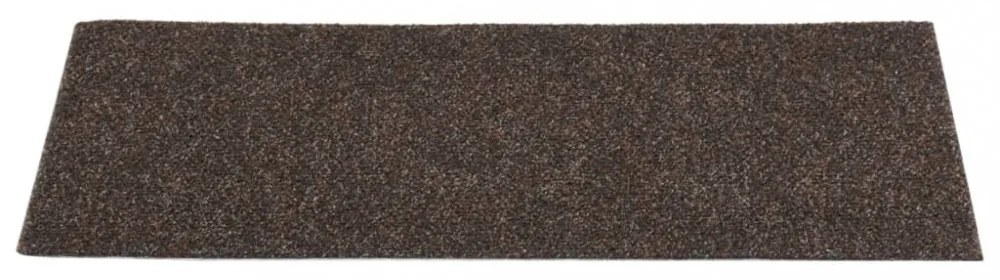 15 db sötétbarna négyszögletes öntapadó lépcsőszőnyeg 60x25 cm