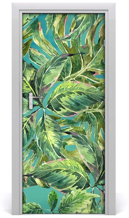 Ajtóposzter öntapadós trópusi levelek 95x205 cm