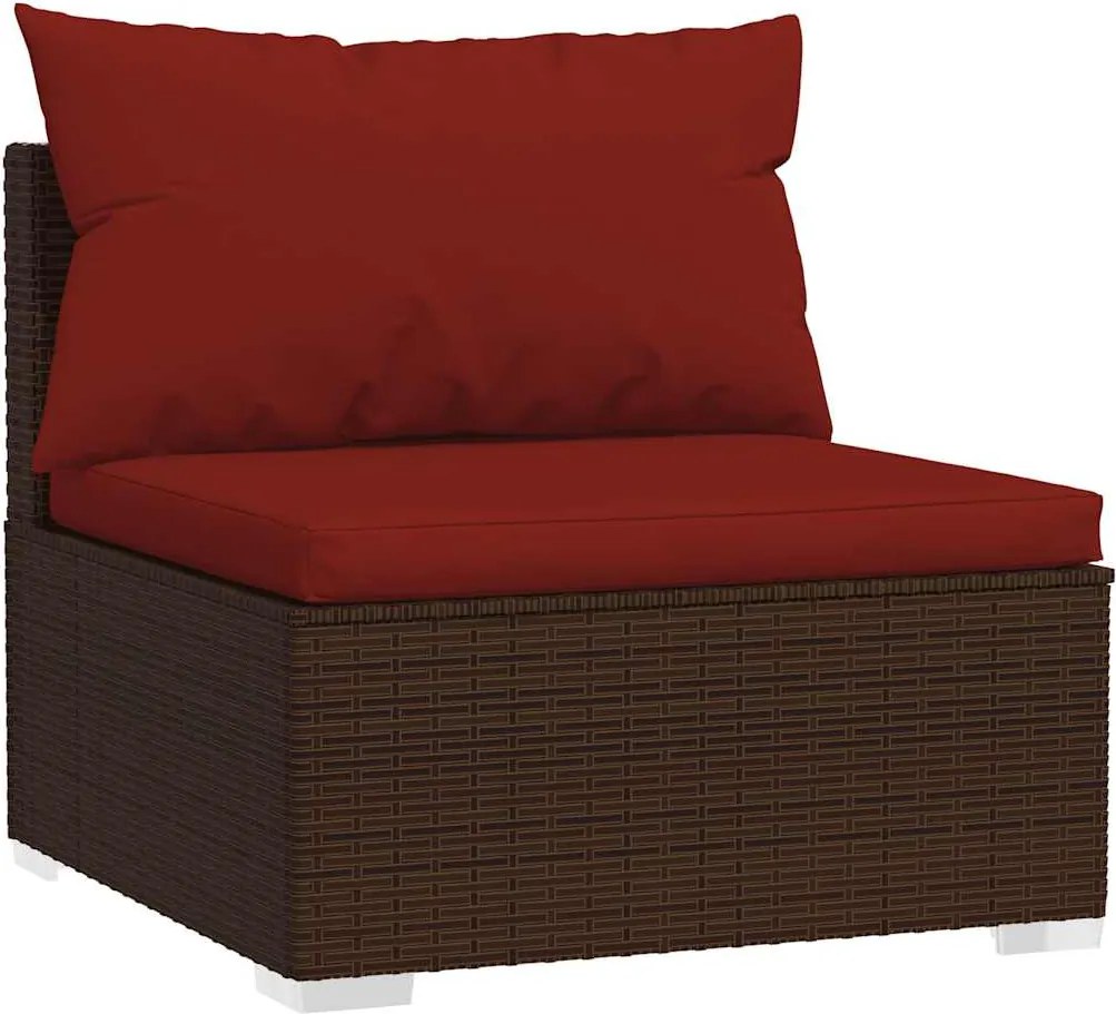 4 részes barna polyrattan kerti ülőgarnitúra párnákkal