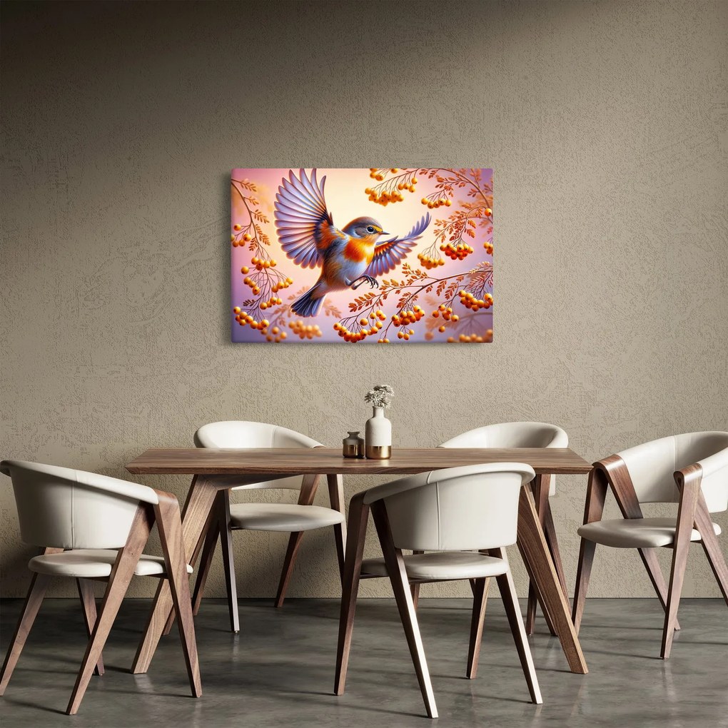 Kép - Madár berkenyével (90x60 cm)
