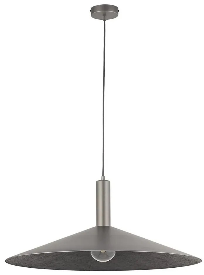 Csillár zsinóron CAPRI 1xE27/15W/230V átm. 70 cm antracit/szürke