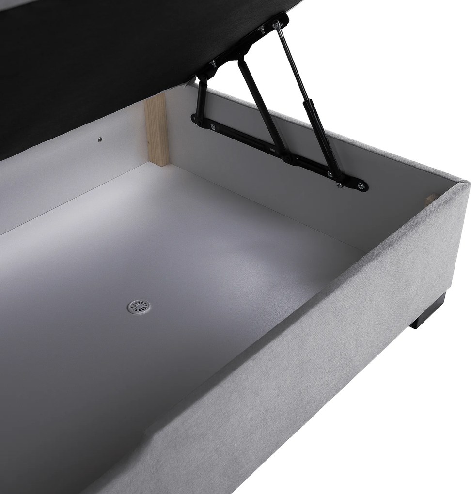Boxspring ágy, 180x200, szürke, APRIL