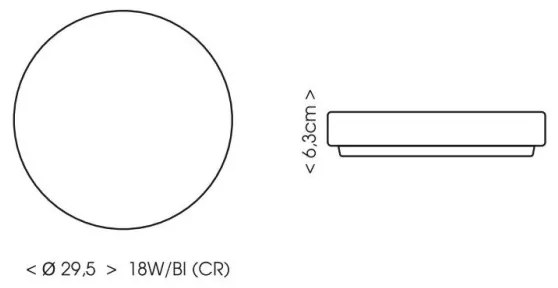 Ecolite W3090-18W/CR - LED Fürdőszobai mennyezeti lámpa LED/18W/230V IP44 fekete