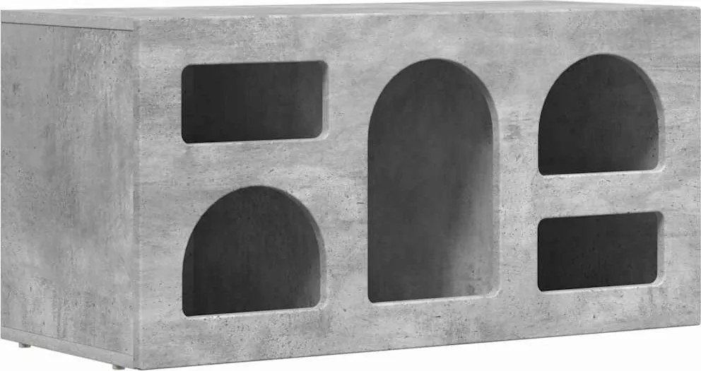 vidaXL TV szekrény Beton Szürke 80 x 35 x 40 cm Faanyag