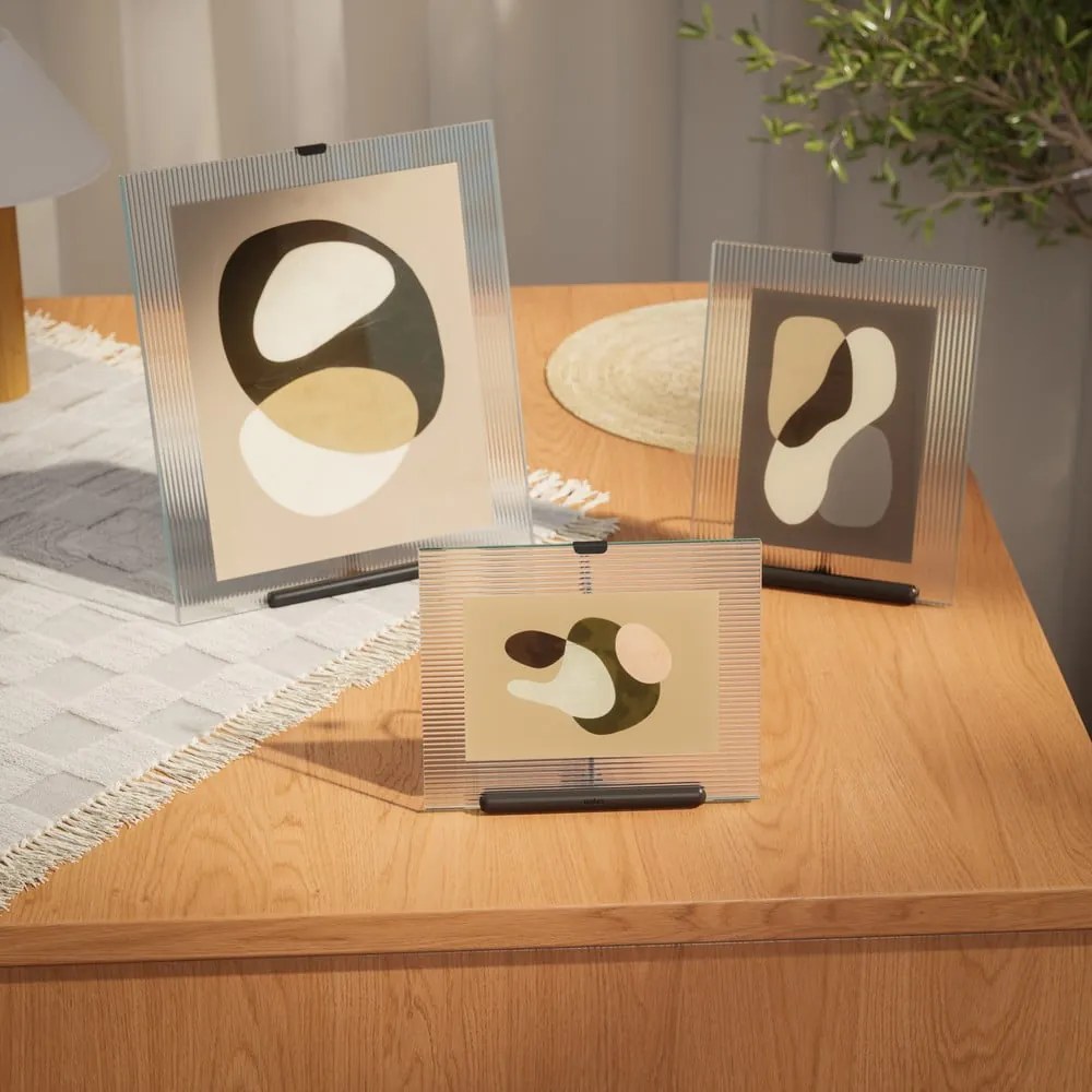 Fekete üveg álló képkeret 19x23 cm Flute – Umbra