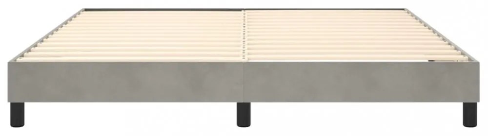 világosszürke bársony rugós ágykeret 180 x 200 cm