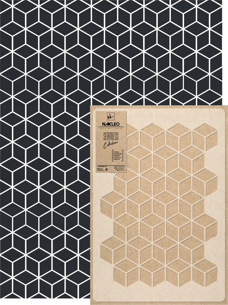 Festősablon Ismételhető Többször felhasználható 59x95cm Tapéta 3D Tömbök Tégla Blokk