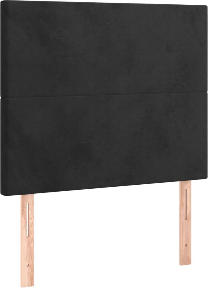 fekete bársony fejtámla 90x5x118/128 cm