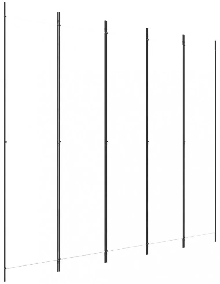 fehér 5 paneles paraván 250x220 cm szövet