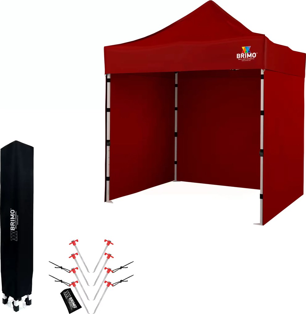 Ollós pavilon 2x2 m acél | Profi háttér Felállítva 45 mp alatt. - plusz 3 oldalfal - Piros