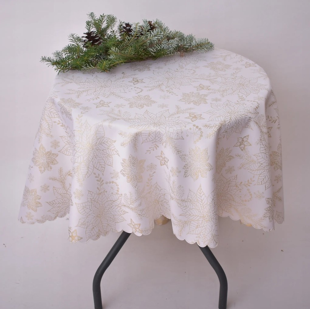 Abrosz Foltálló Kerek 120 CM Fehér Betlehemi Csillag Arany Kör