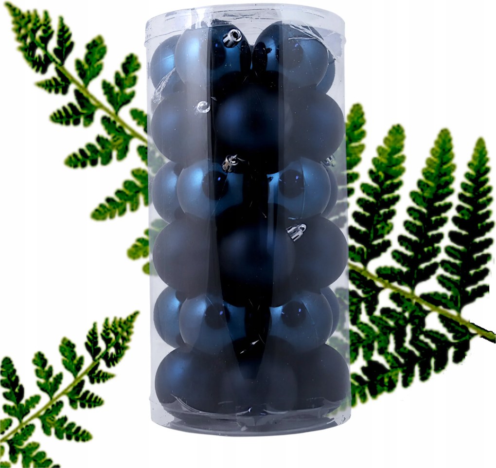 Karácsonyfadísz Törhetetlen 6 cm PB630-Dark Blue 30 db-os szett