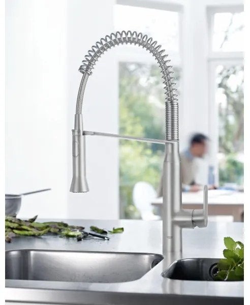 GROHE 31379DC0 - K7 konyhai csaptelep, rozsdamentes acél