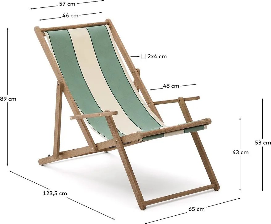 Zöld tömörfa kerti napozóágy Vilara – Kave Home