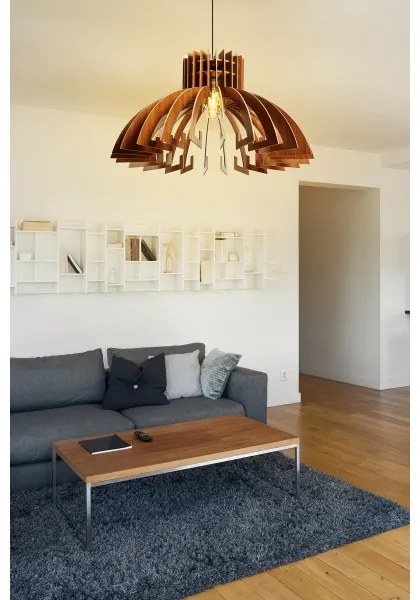 Csillár zsinóron 1xE27/60W/230V barna átm. 39 cm