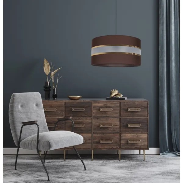 Csillár zsinóron CORAL 1xE27/60W/230V á. 40 cm barna