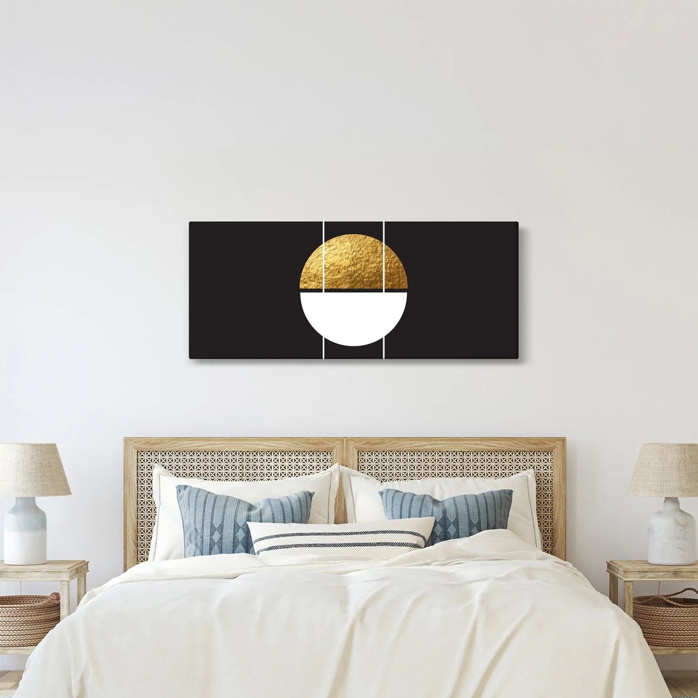 Kép - Absztrakció arany és fekete N⁰1 (120x50 cm)
