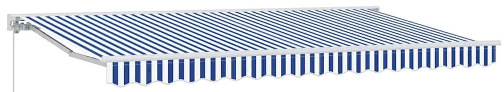 Behúzható napellenző Kék és Fehér 350x200 cm szövet