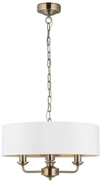 Endon 98934 - Csillár láncon HIGHCLERE 3xE14/40W/230V fehér/réz