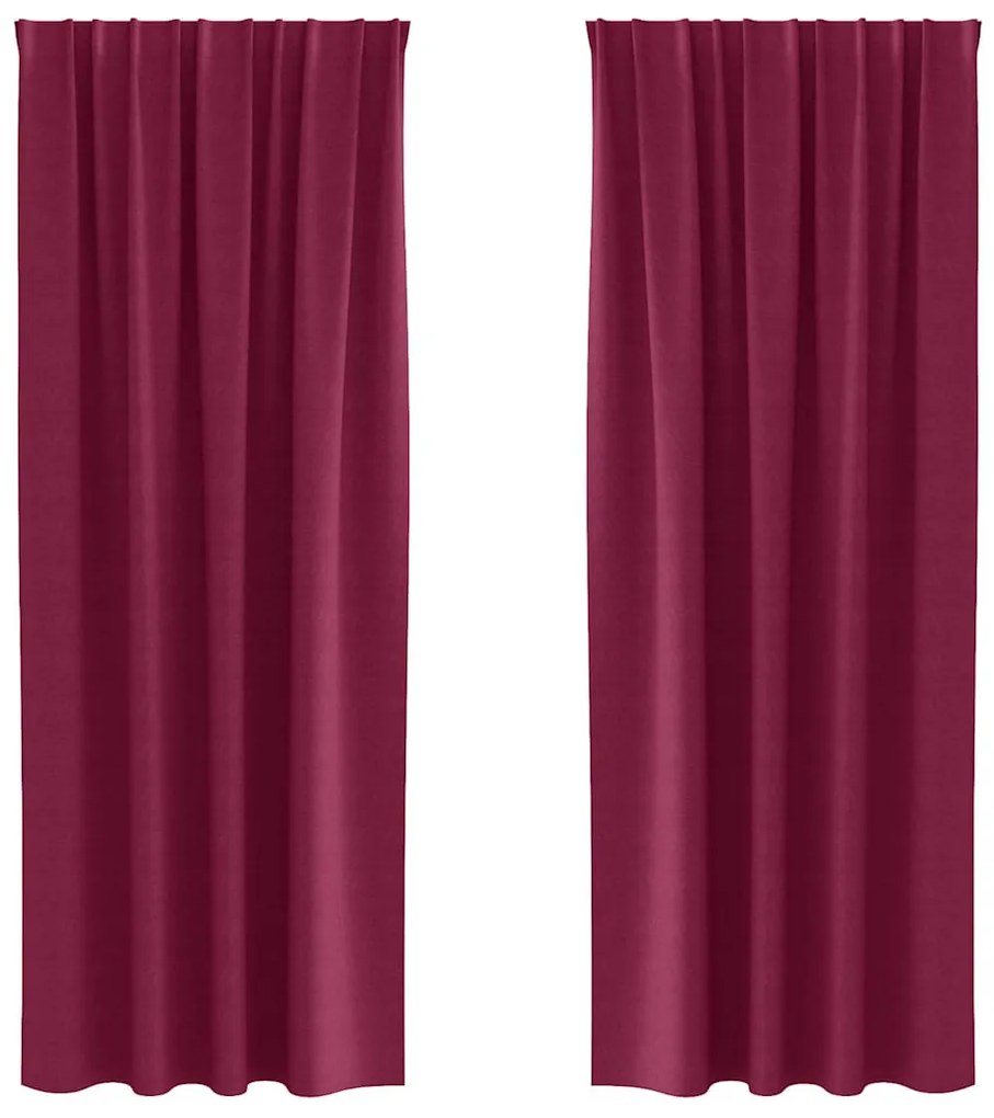 Függönyök függönyökkel 2 pcs Bordó 245x140cm Poliészter