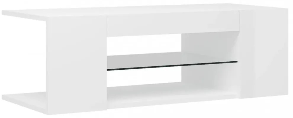 magasfényű fehér TV-szekrény LED lámpákkal 90 x 39 x 30 cm